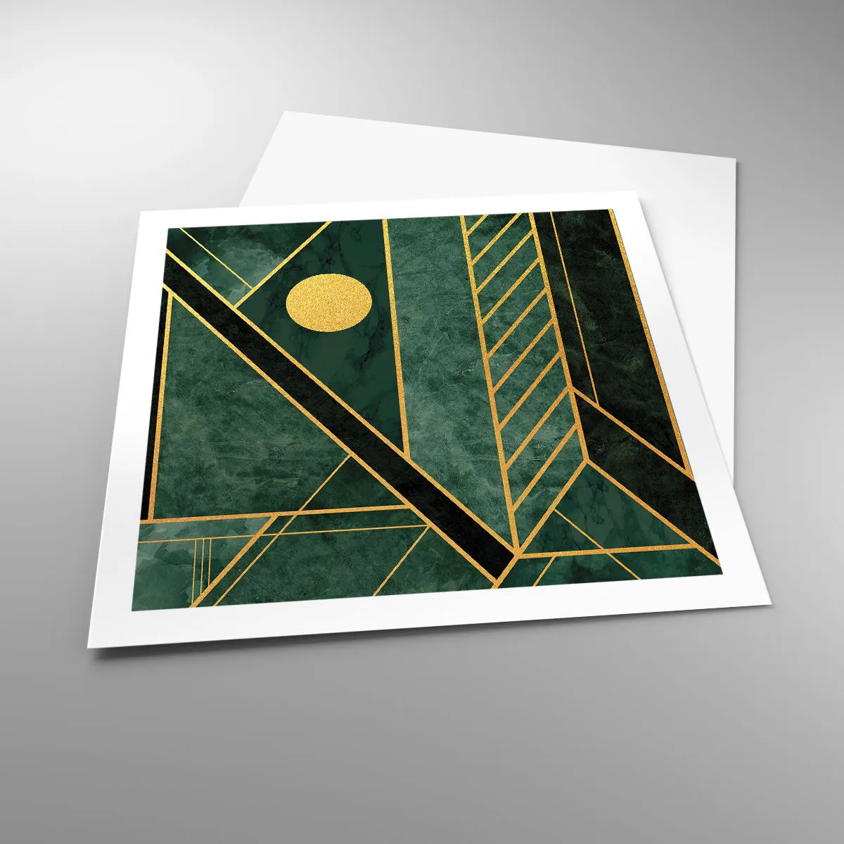 Plakat - Dynamika złota i lazuru - 60x60 cm