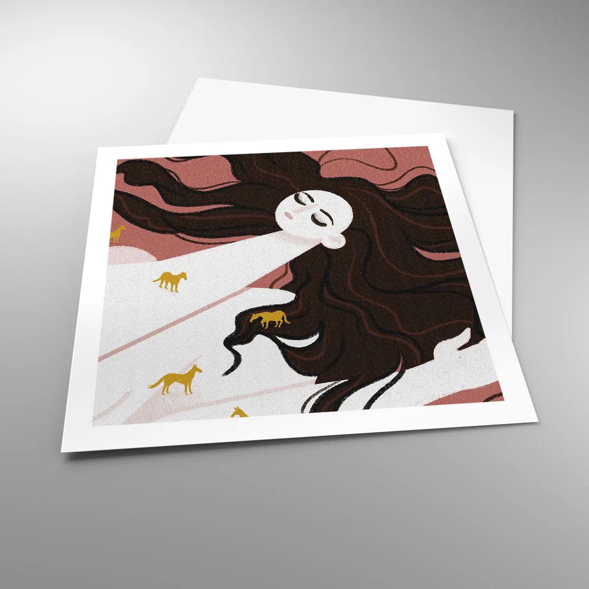 Affisch - Dröm om en gyllene häst - 60x60 cm