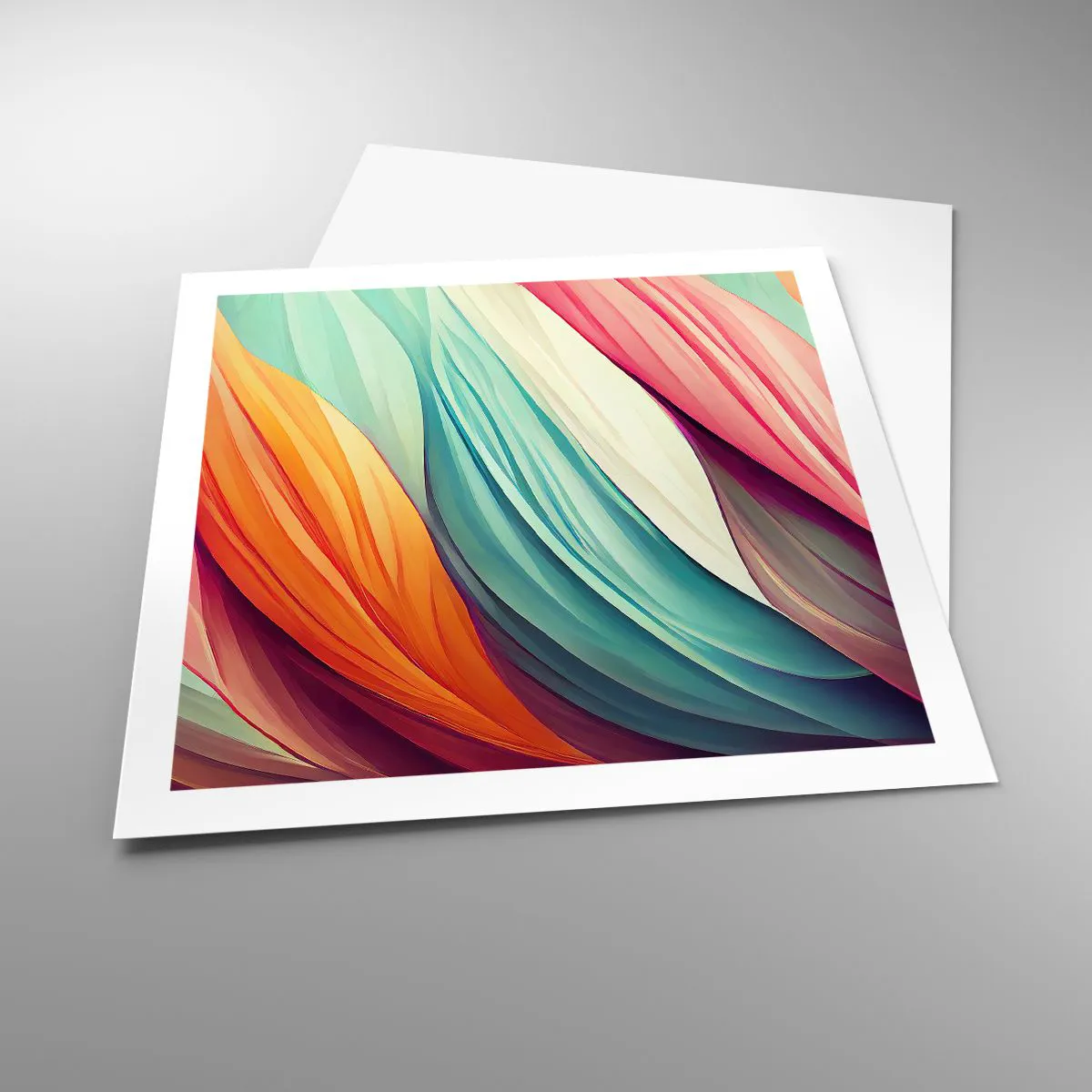 Plakat - Tęczowy splot - 60x60 cm