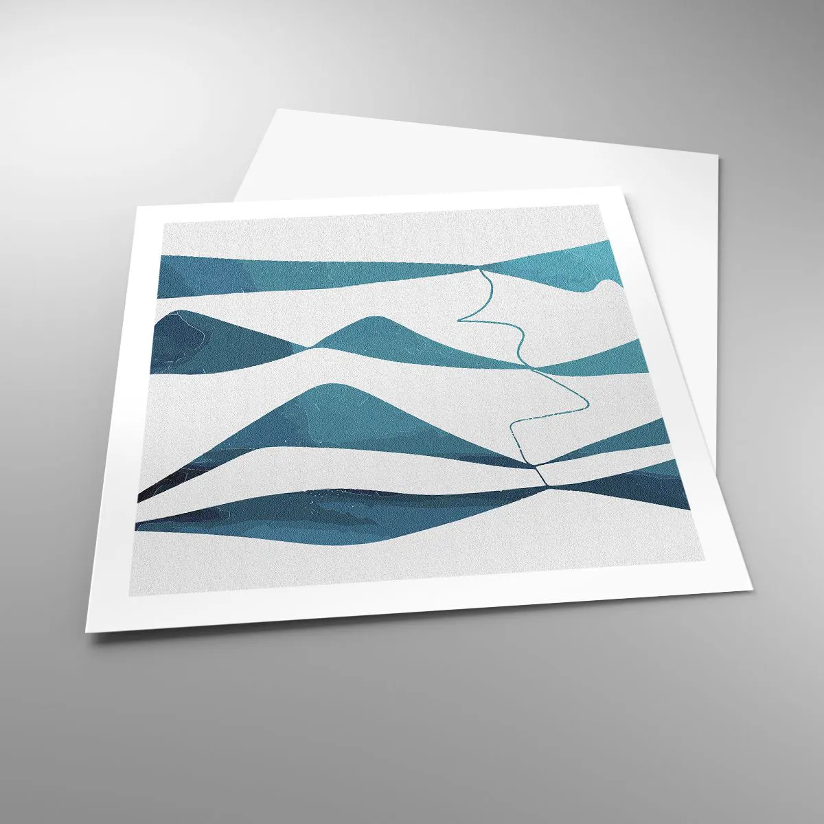 Affiche - Poster - Abstraction : composé turquoise - 60x60 cm