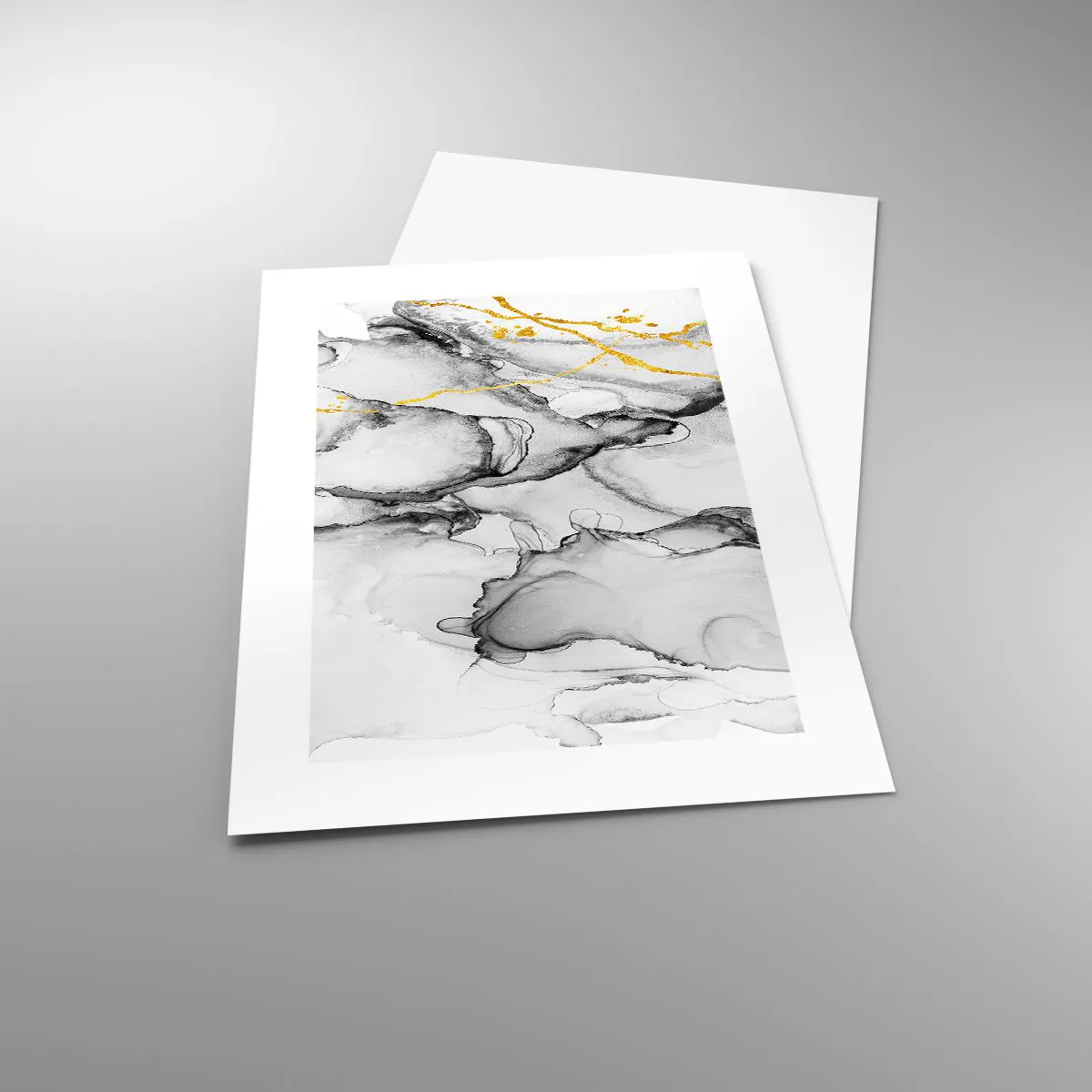 Affisch - Komposition med guldmotiv - 30x40 cm