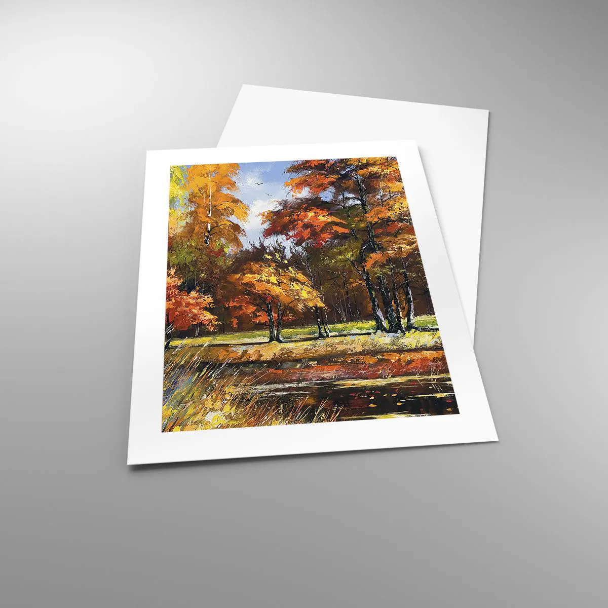 Affiche - Poster - Paysage en or et bronze - 40x50 cm