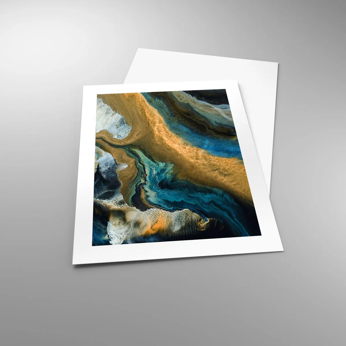 Plakat - Niebieski – zółty – wzajemne wpływy - 40x50 cm