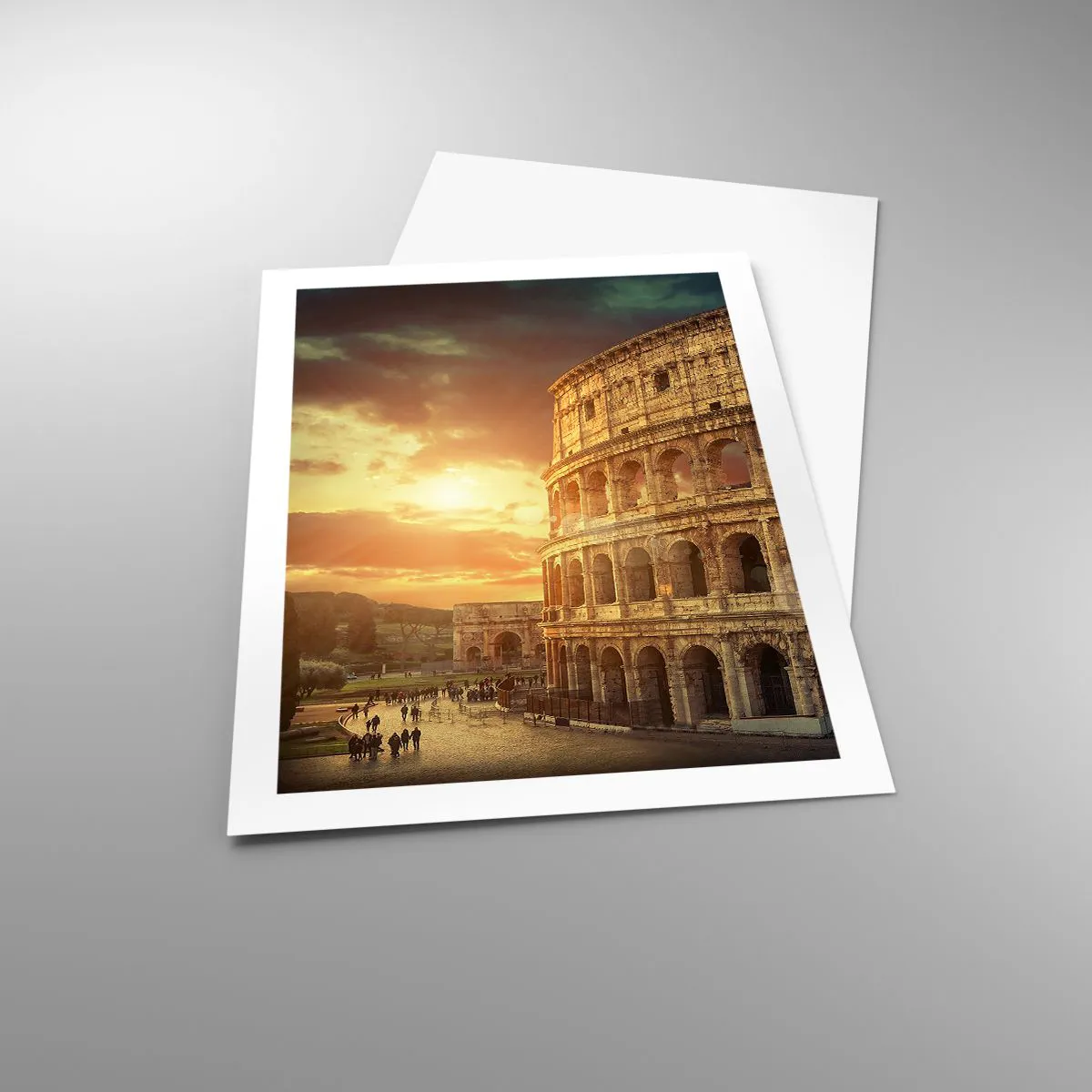 Póster - El Coliseo de Roma al atardecer - 50x70cm - Una impresión colosal - Decoración de pared moderna para salón y dormitorio ARTTOR