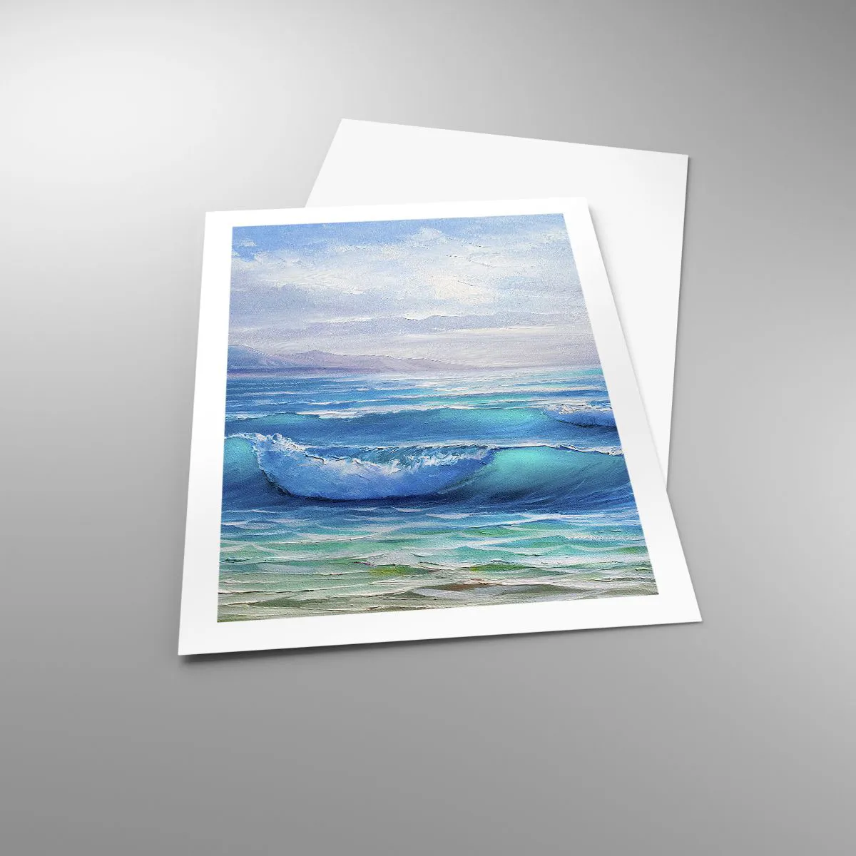 Affiche - Poster - Vagues de la mer contre le ciel bleu - 50x70cm - Il apporte un soulagement - Décoration murale moderne pour le salon et la chambre ARTTOR