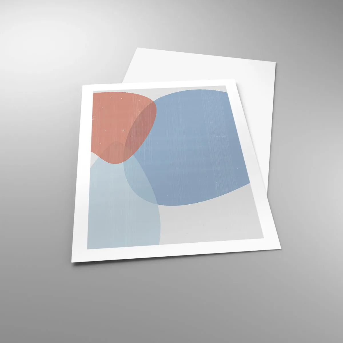 Affiche - Poster - Formes abstraites dans les tons bleus et beiges - 50x70cm - Relations pastel - Décoration murale moderne pour le salon et la chambre ARTTOR