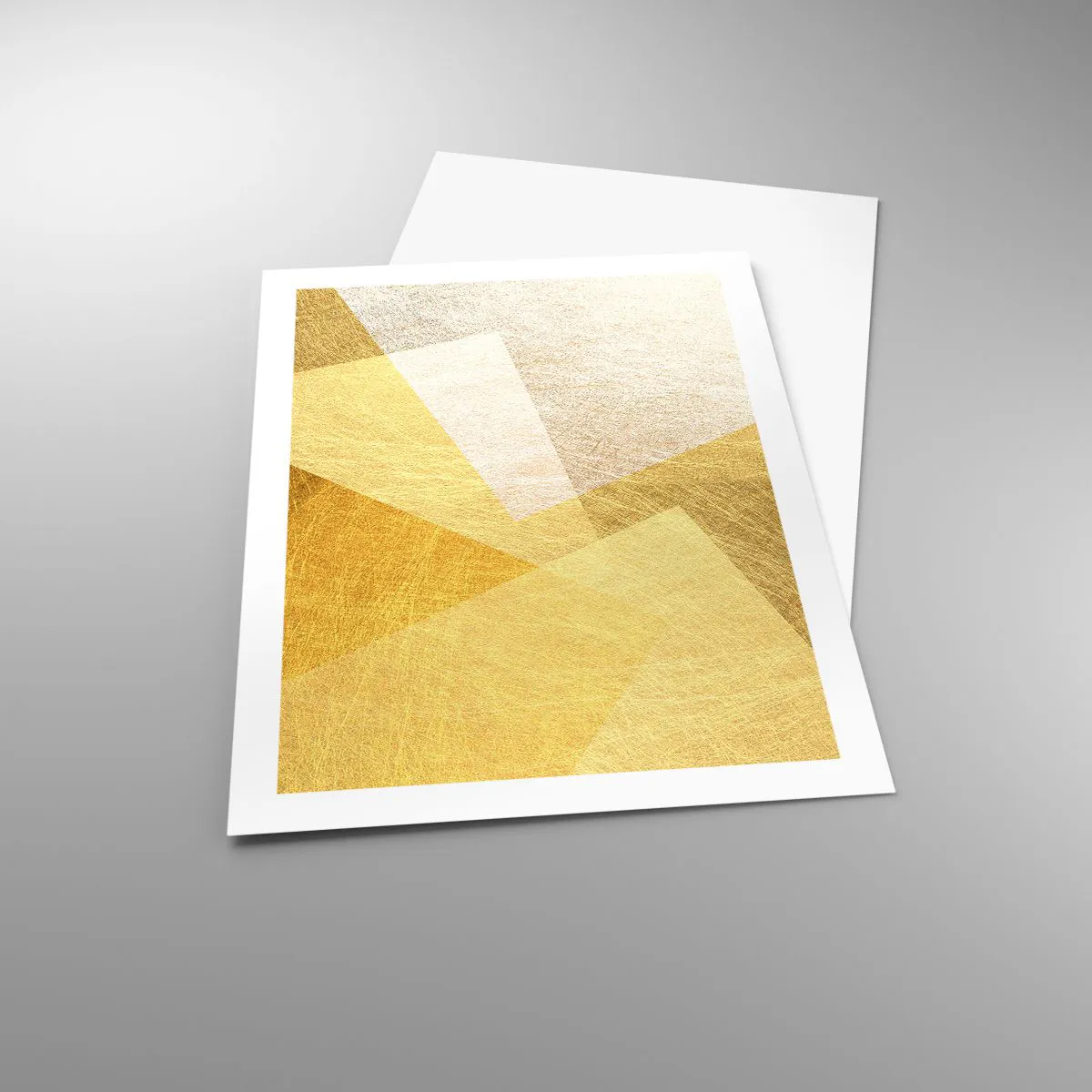 Affiche - Poster - Abstraction géométrique dorée avec un effet métallique - 50x70cm - Météo géométrique - Décoration murale moderne pour le salon et la chambre ARTTOR