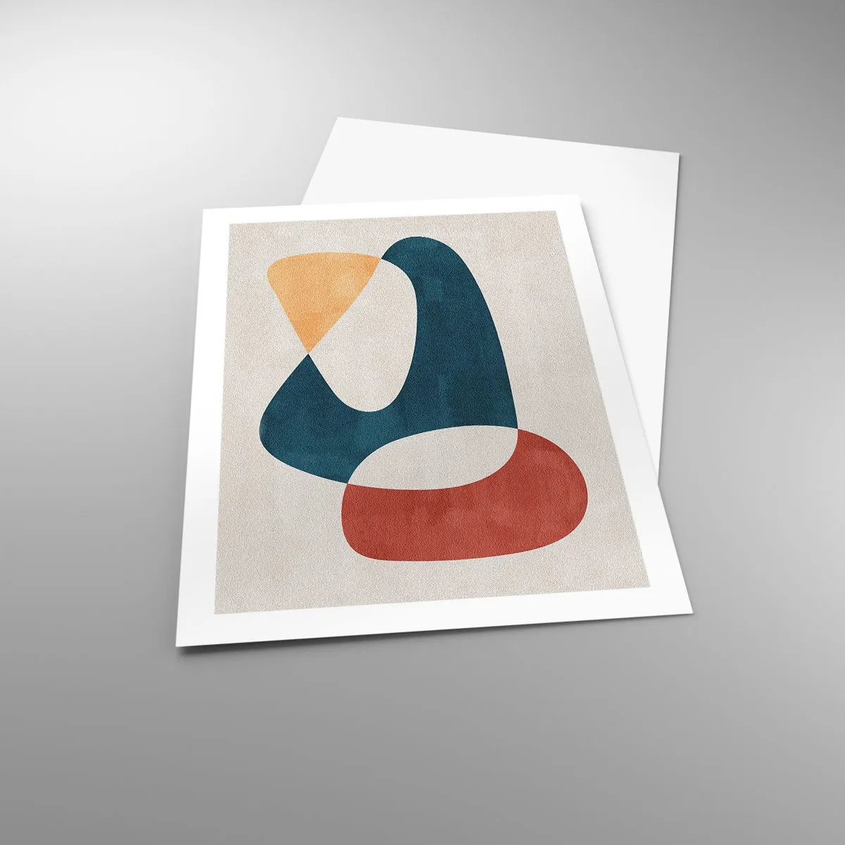 Poster - Eine abstrakte Komposition aus geometrischen Formen in warmen Farben. - 50x70cm - Einflüsse und Metamorphosen - Moderne Wanddekoration für Wohnzimmer und Schlafzimmer ARTTOR