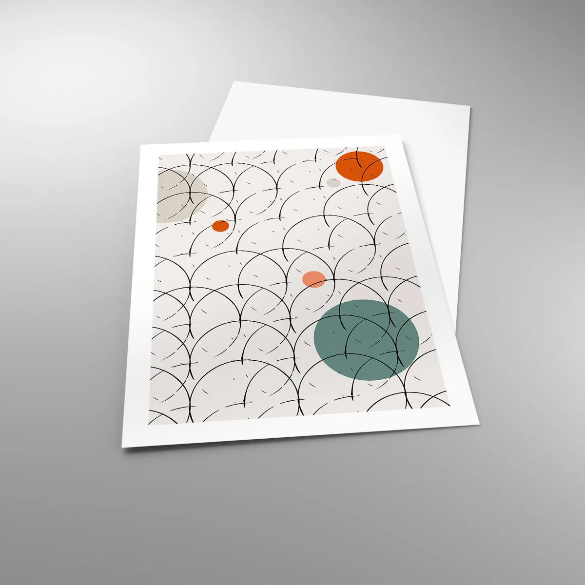 Póster - Abstracción geométrica moderna con acentos coloridos. - 50x70cm - Con espíritu pop-art - Decoración de pared moderna para salón y dormitorio ARTTOR