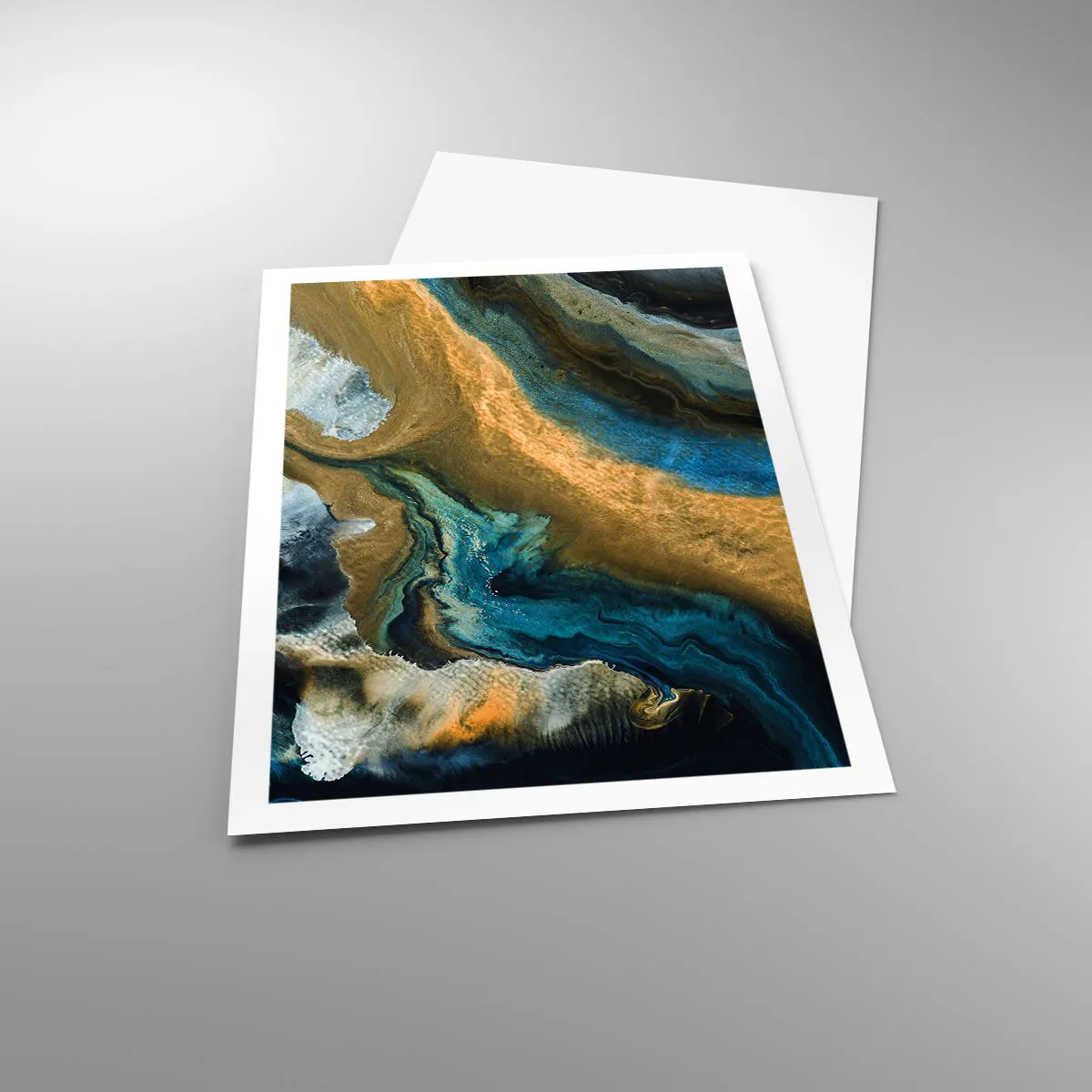 Poster - Albastru - galben - influență reciprocă - 61x91 cm