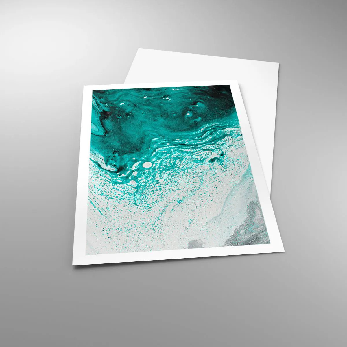 Poster - Dissolving in White and Turquoise - 61x91 cm