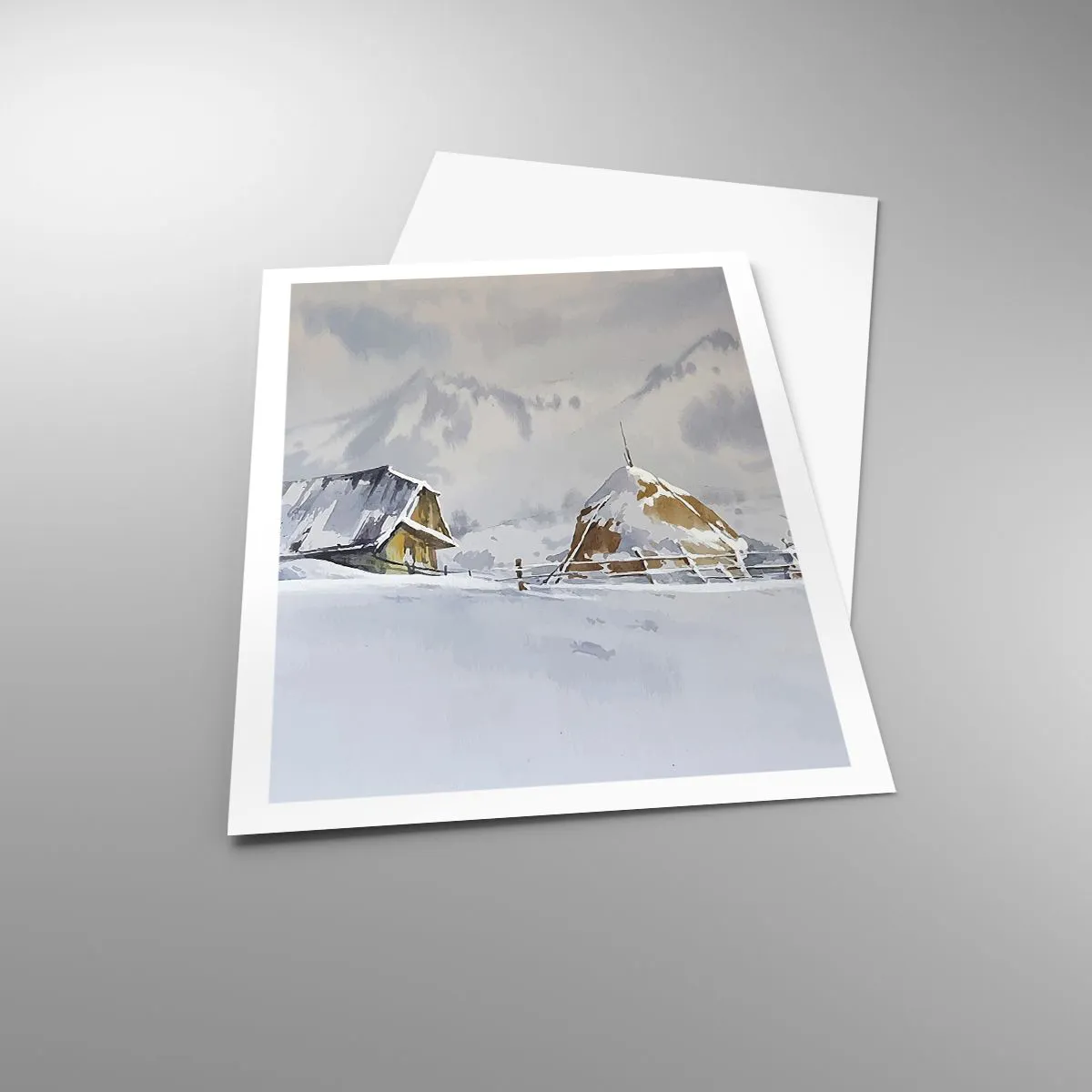 Affiche - Poster - Dans une vallée enneigée - 61x91 cm