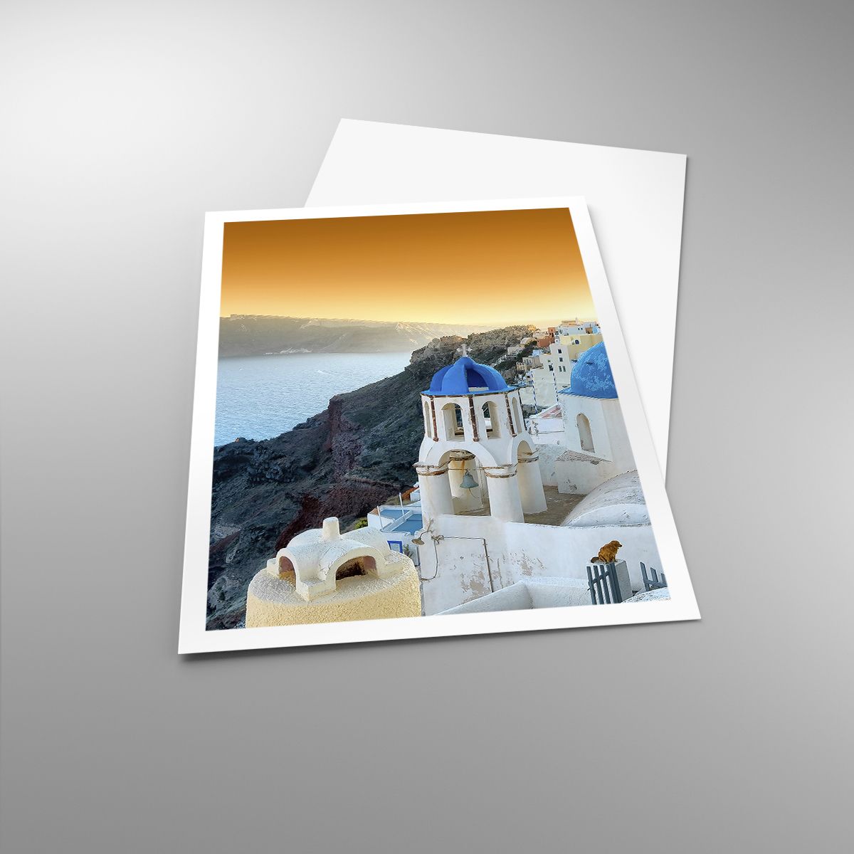 Affiche Paysage, Affiche Grèce, Affiche Santorin, Affiche Mer Méditerranée, Affiche Le Coucher Du Soleil