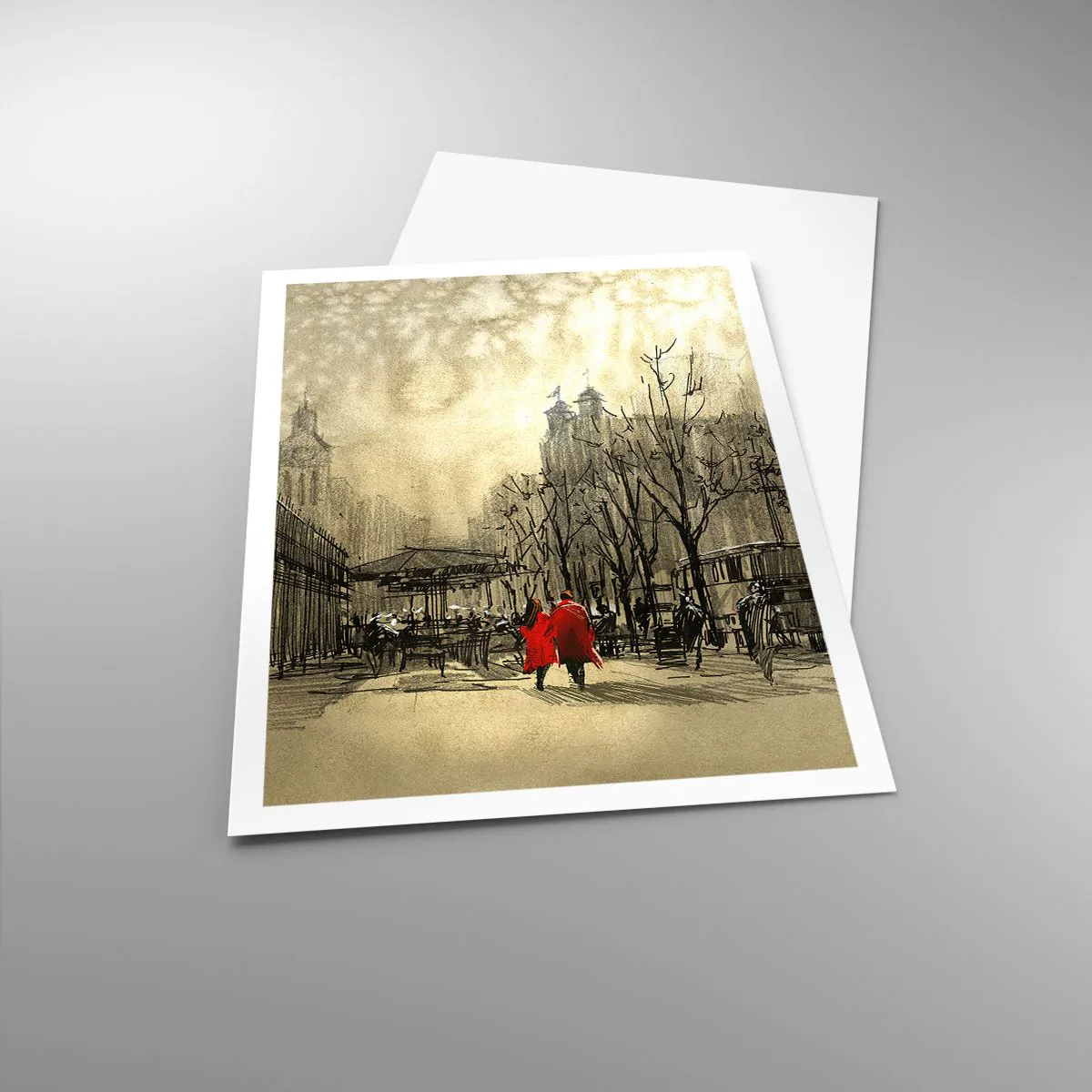 Poster - Ein Date im Londoner Nebel - 70x100 cm