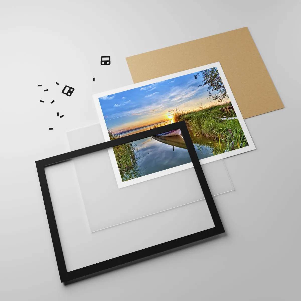 Affisch i svart ram - Uppfyllda drömmars vik - 40x30 cm