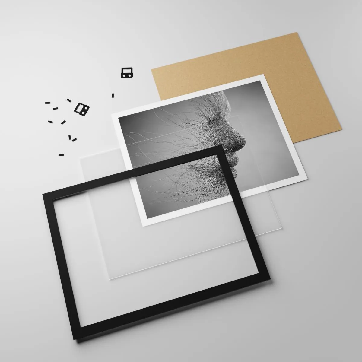 Affiche dans un cadre noir - Poster - L'esprit du vent - 50x40 cm