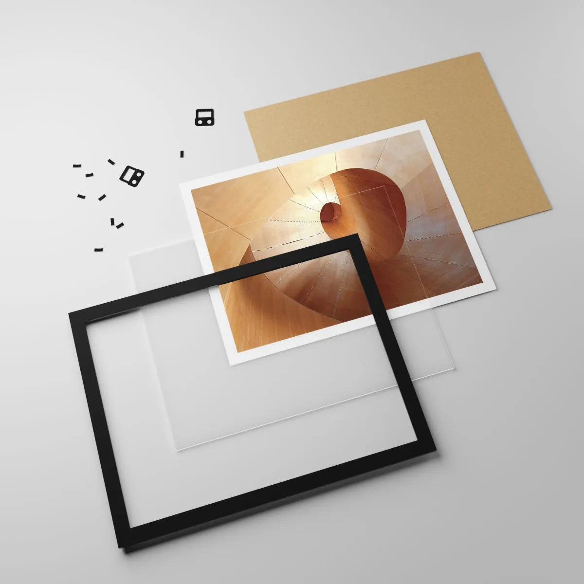 Affiche dans un cadre noir - Poster - Serpentin architectural - 40x30 cm