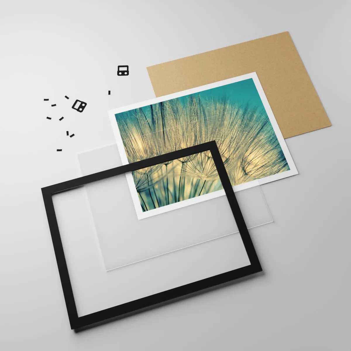 Affiche dans un cadre noir - Poster - En attente du vent - 91x61 cm