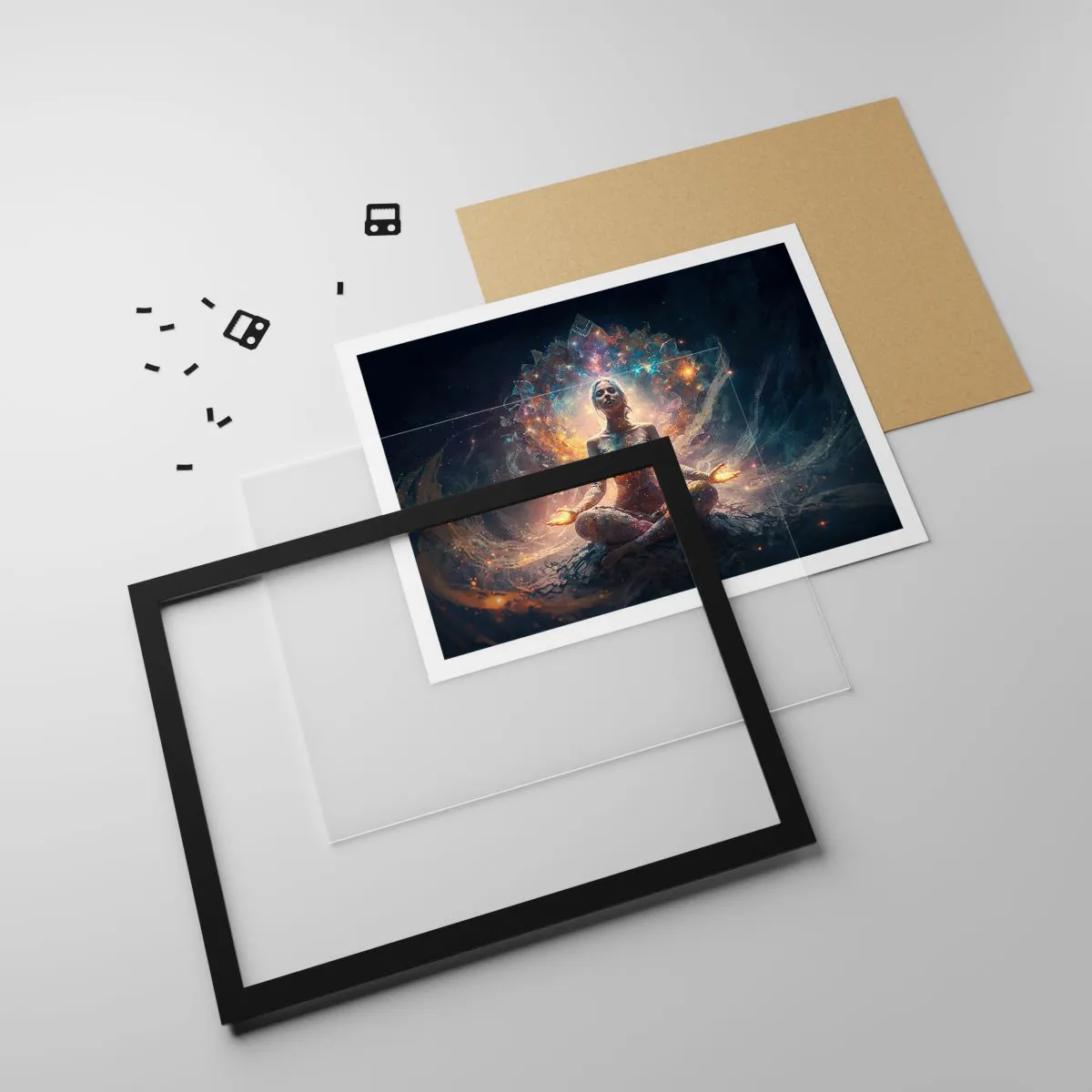 Poszter fehér keretben - A jó energia áramlása - 50x40 cm