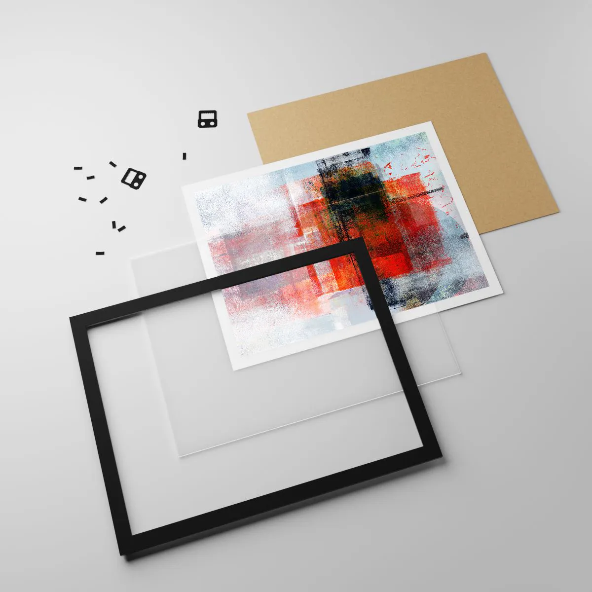 Poster in black frame - Glowing Composition - 70x50 cm