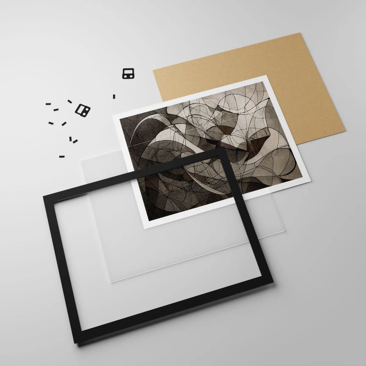 Plagát v čiernom ráme - Obeh farieb Zeme - 50x40 cm