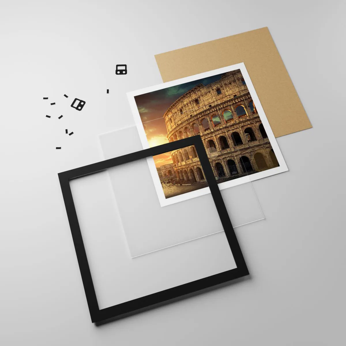 Poster in een zwarte lijst - Een kolossale indruk - 40x40 cm