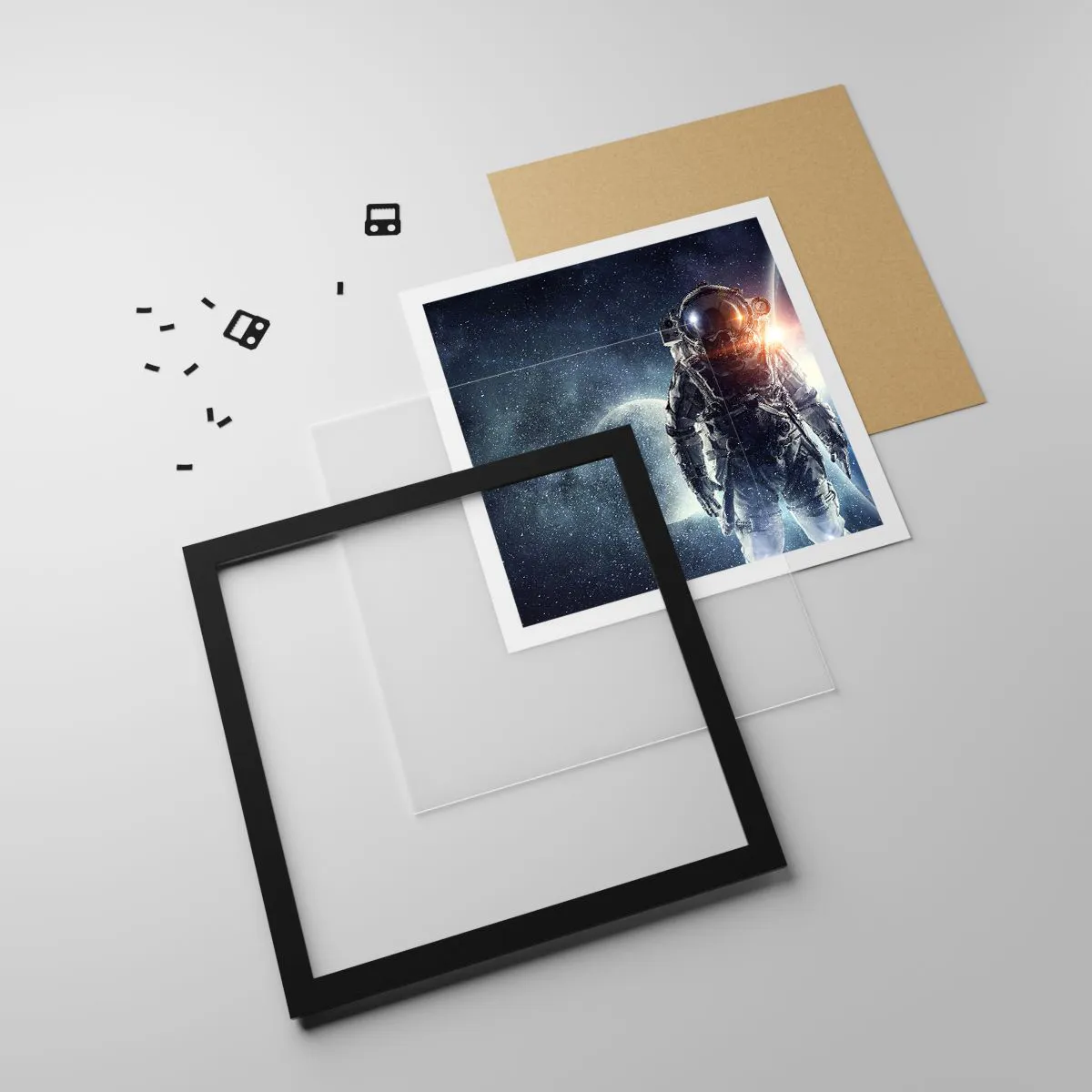 Plakat i sort ramme - Et kosmisk eventyr - 30x30 cm