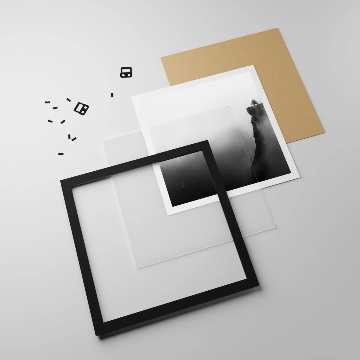 Poszter fehér keretben - A világ peremén - 40x40 cm