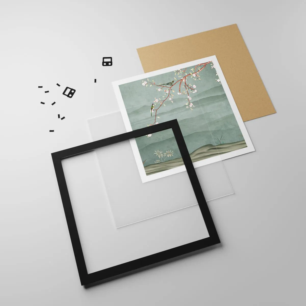 Poszter fehér keretben - Tavasz, ah, te vagy az - 40x40 cm