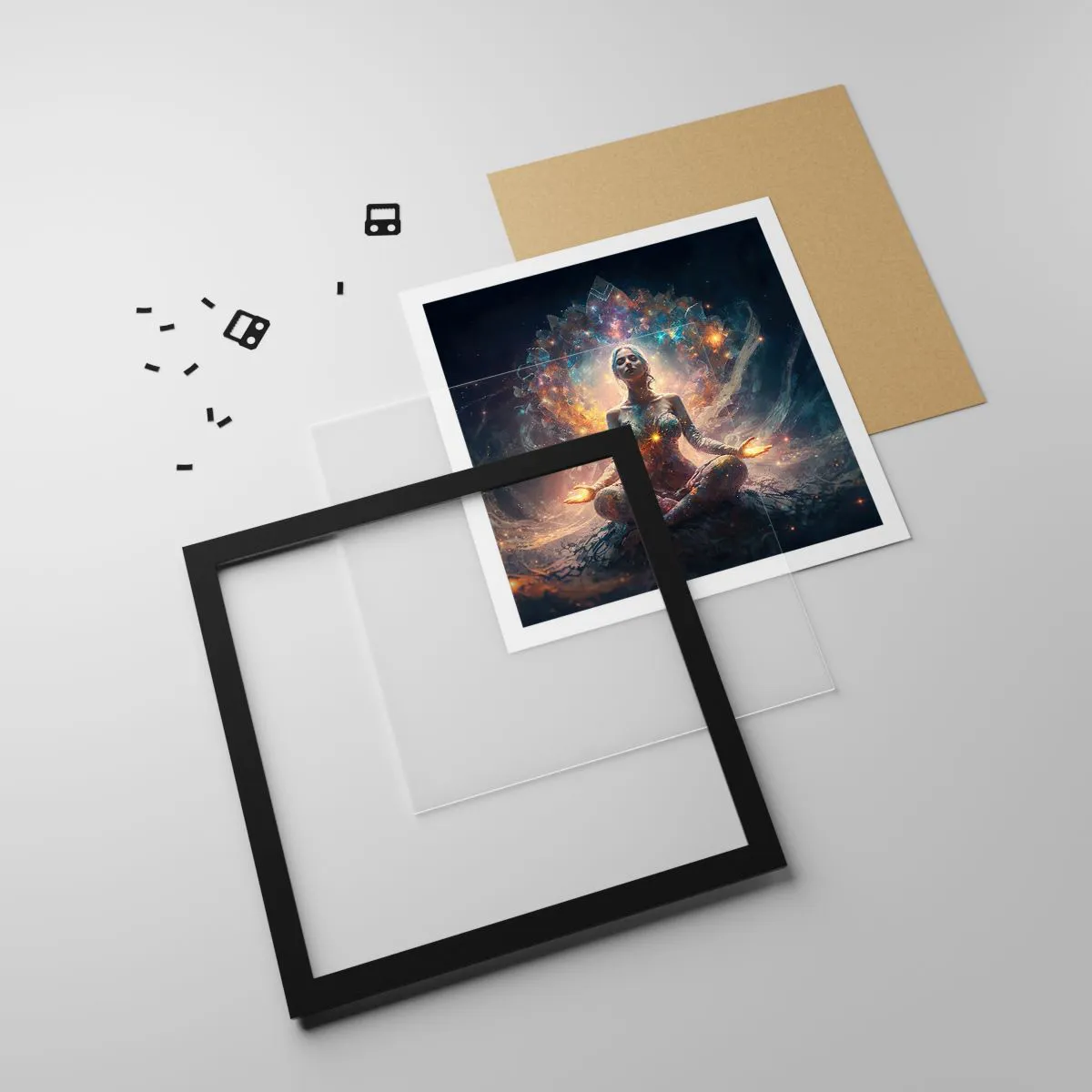 Poster in black frame - Good Energy Flow - 40x40 cm