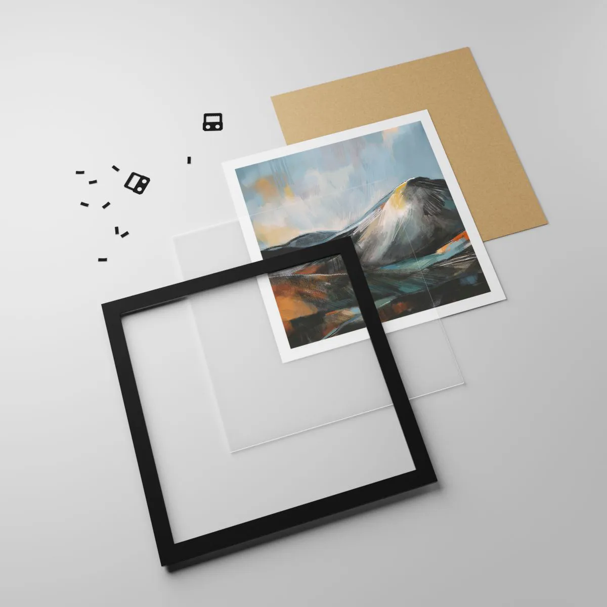 Plakat i sort ramme - Rå og smuk - 40x40 cm