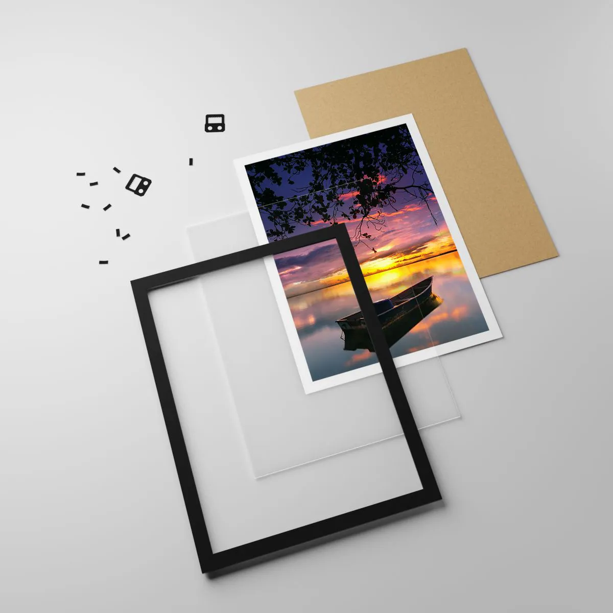 Poster in einem schwarzem Rahmen - Du scheinst mitten am Himmel zu hängen... - 70x100 cm