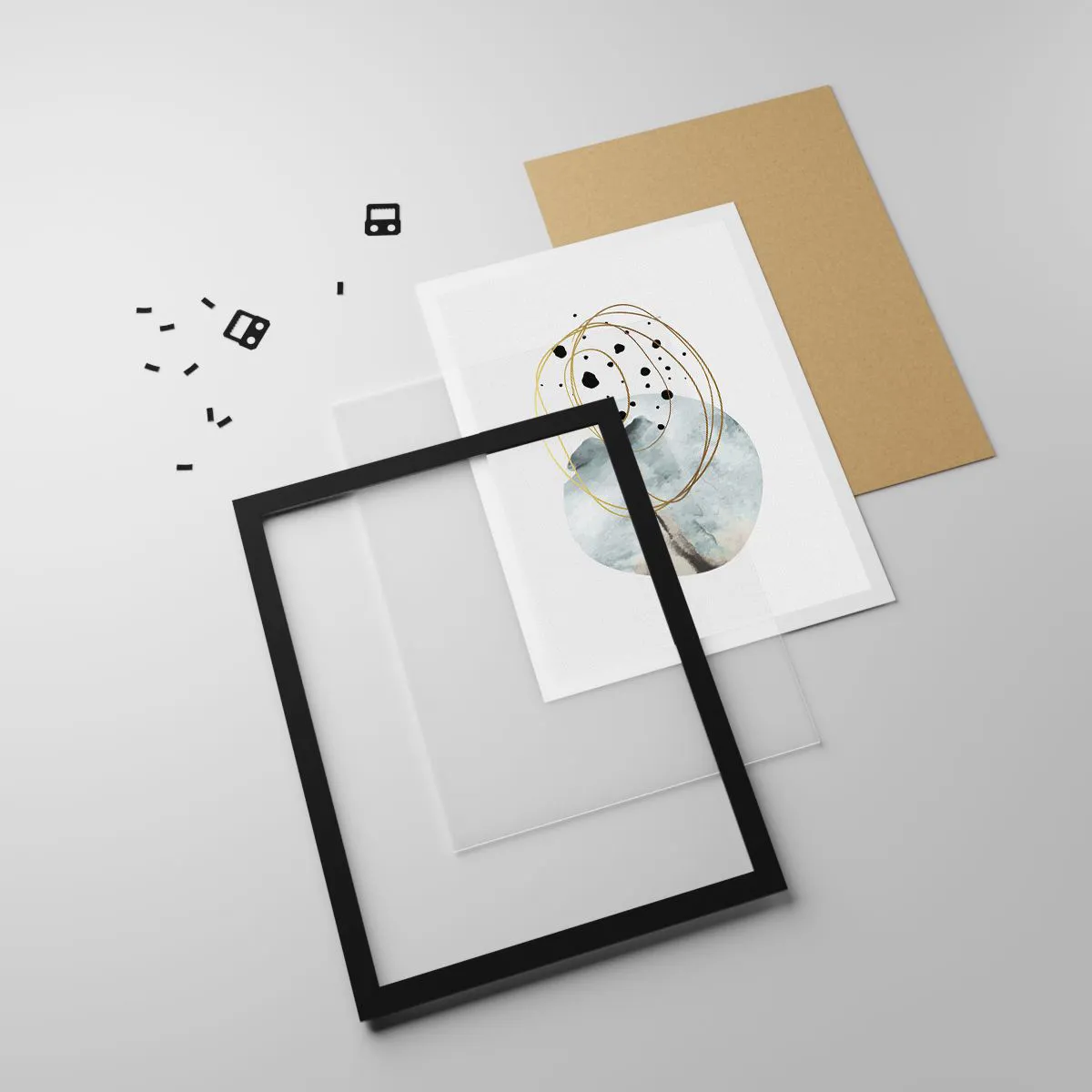 Affiche dans un cadre noir - Poster - Emmêlement de l'espace - 40x50 cm