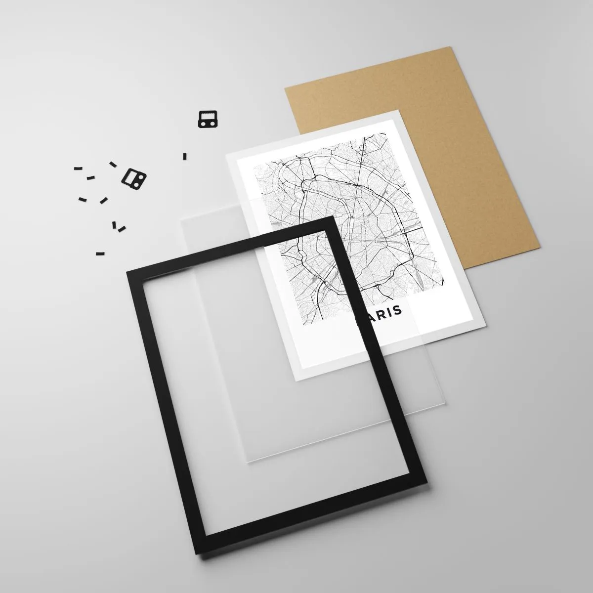 Poster Décoratif Paris Sous La Pluie – Série Paysage Urbain – Impression Papier Couché 40 X 30 Cm – Sans Cadre
