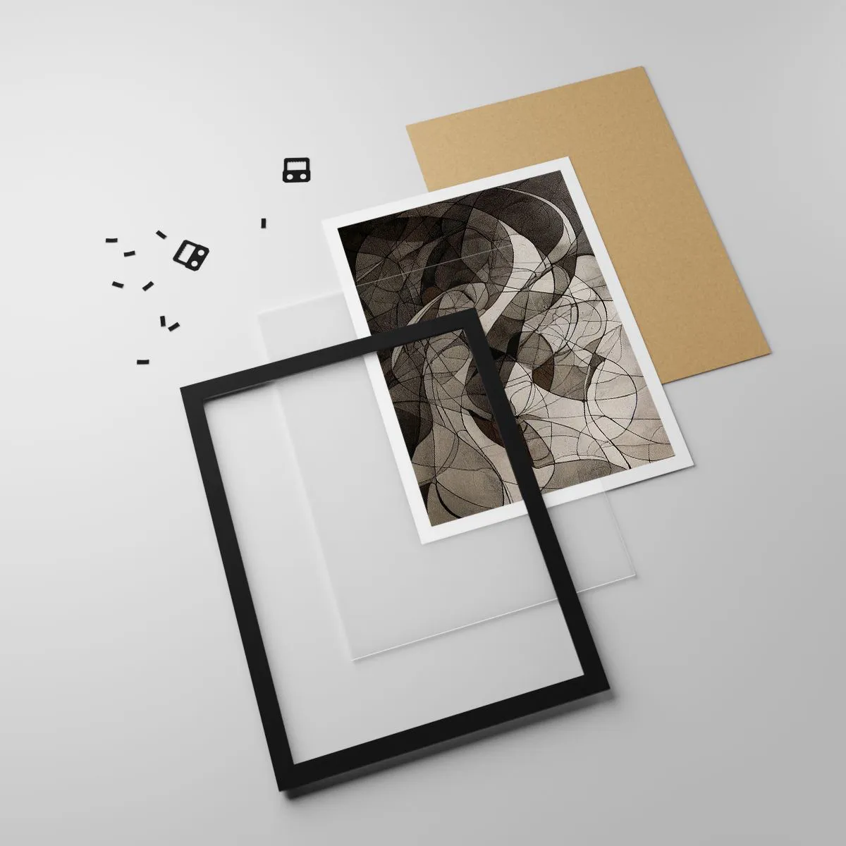 Affiche dans un cadre noir - Poster - Circulation des couleurs de la terre - 40x50 cm