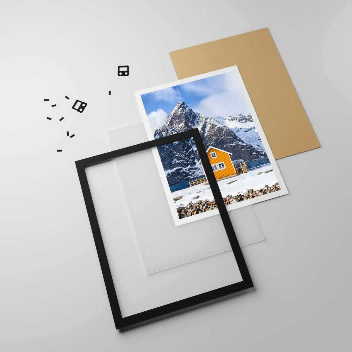 Poster in een zwarte lijst - Scandinavische vakanties - 40x50 cm