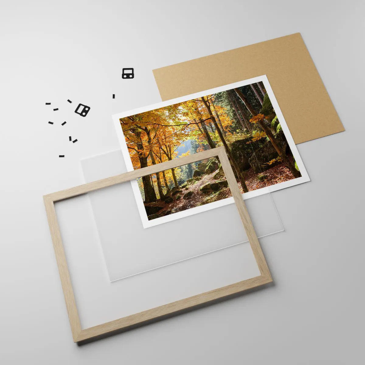 Poster in light oak frame - Time for Rest - 50x40 cm