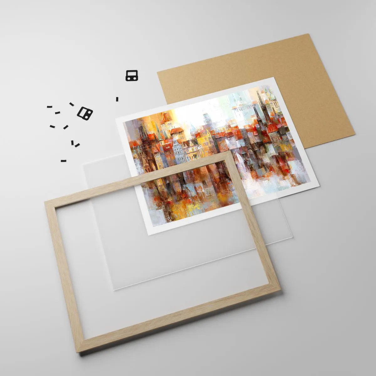 Plakat w ramie jasny dąb - Pod mostem też pięknie - 70x50 cm