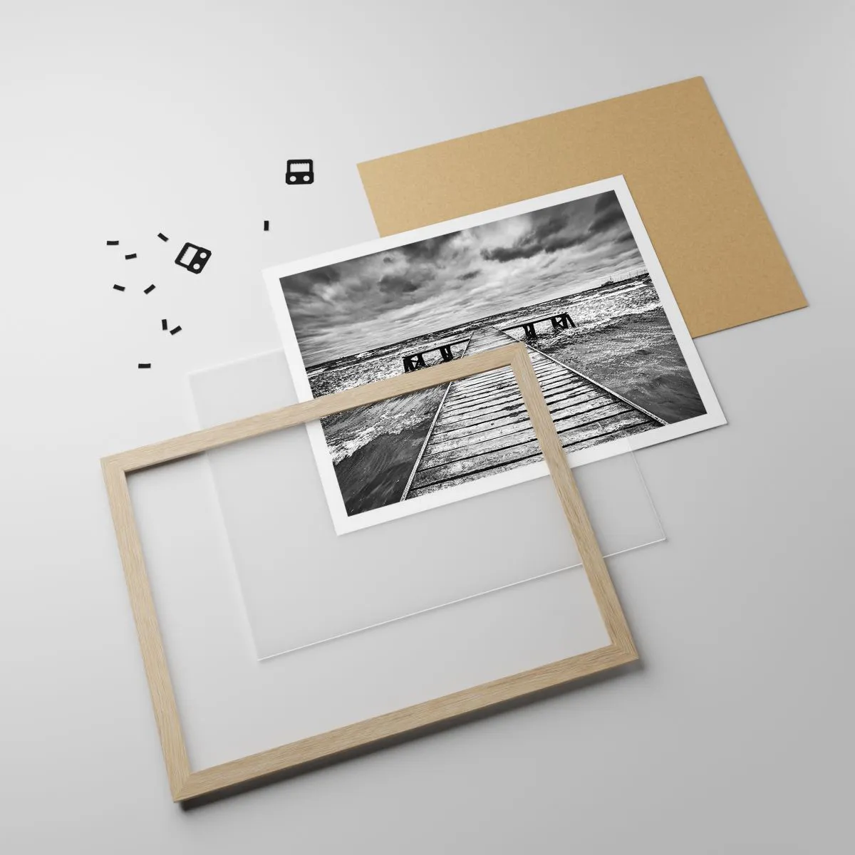 Pôster com moldura de carvalho claro - Estou à espera do vento, que vai dispersar... - 100x70 cm