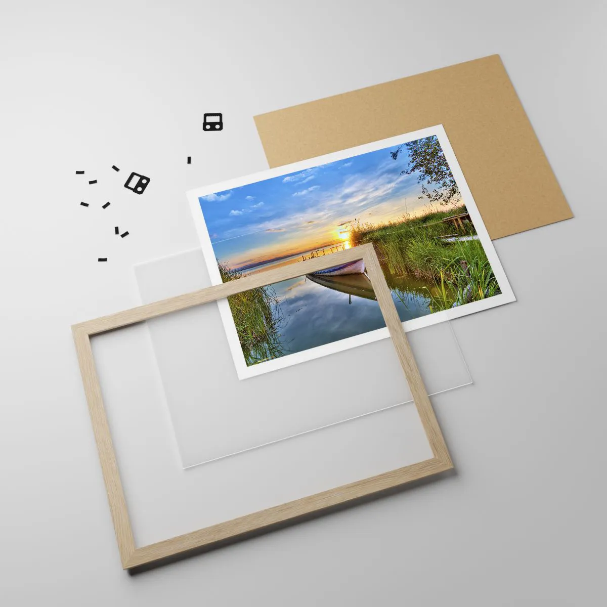 Affisch i ram av ljusek - Uppfyllda drömmars vik - 40x30 cm