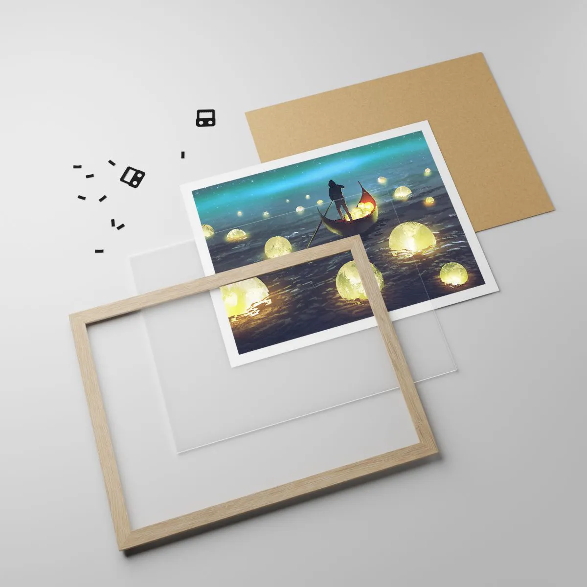 Pôster com moldura de carvalho claro - Coisas com as quais os filósofos nunca sonharam - 50x40 cm