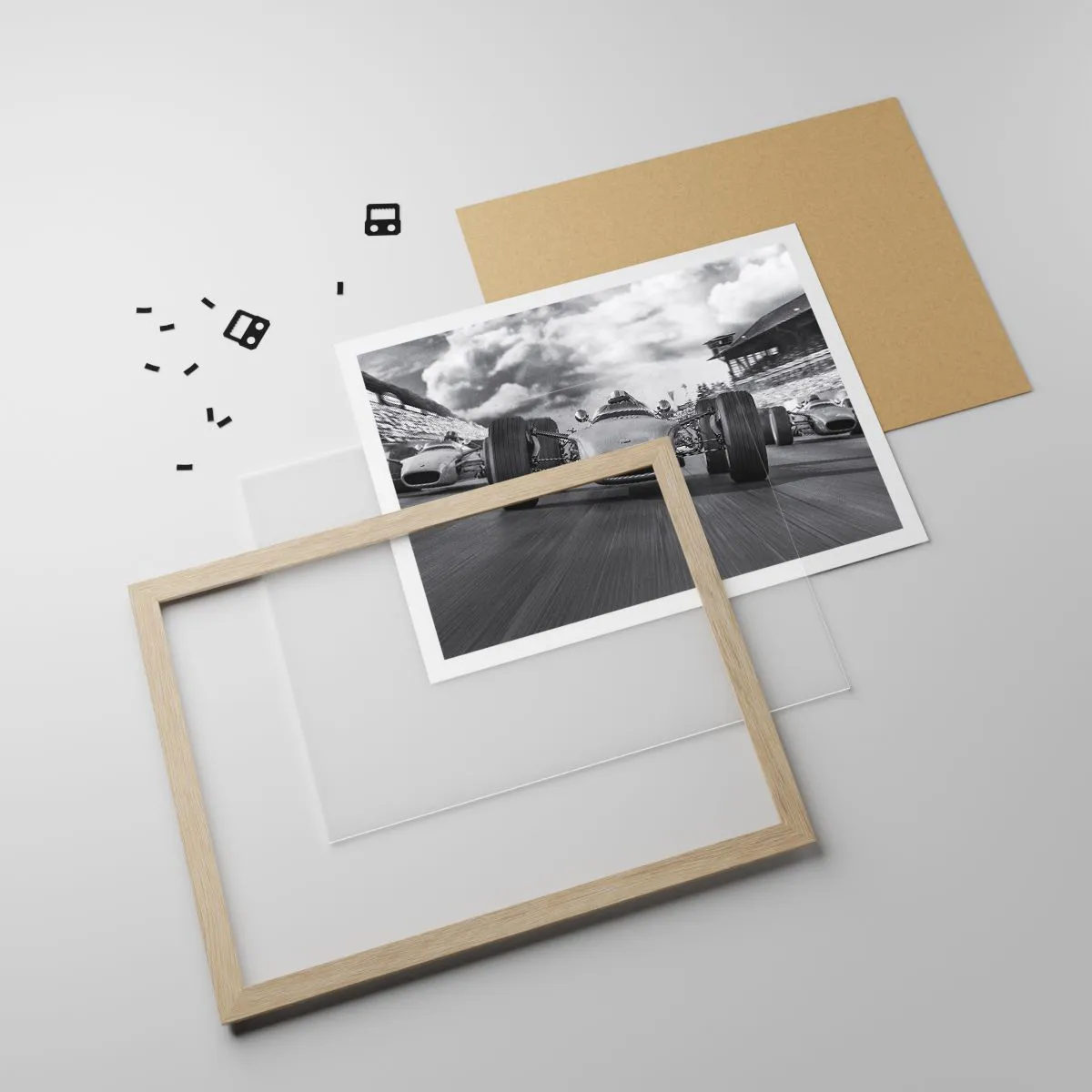 Póster en marco roble claro - ¡Hay poder! - 40x30 cm