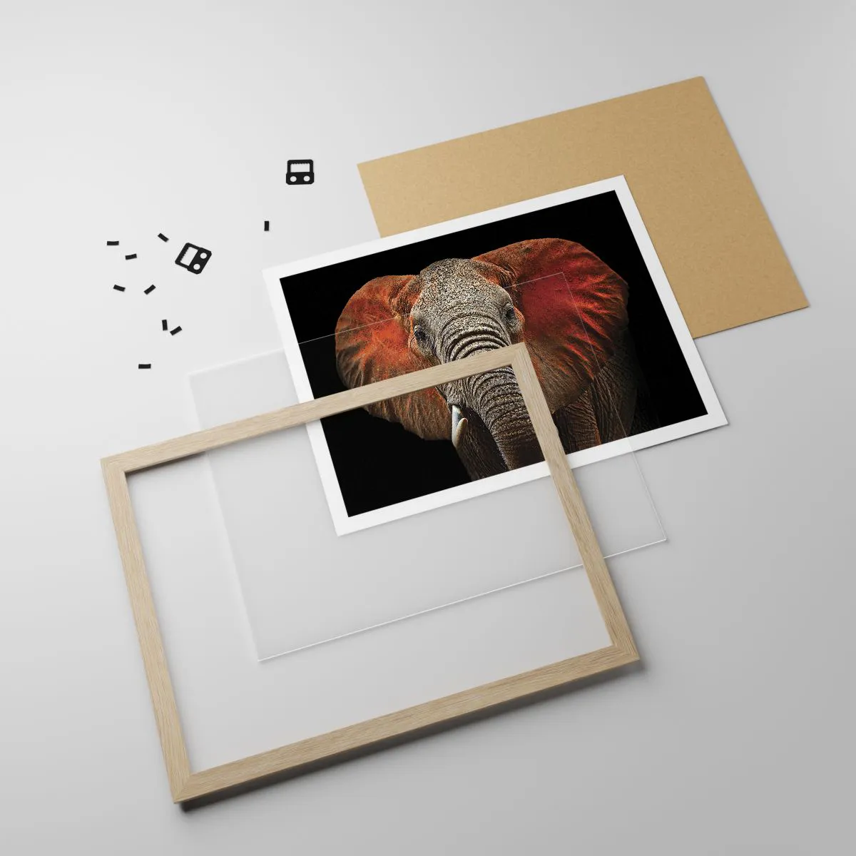 Plakat w ramie jasny dąb - Jestem dziki, a ty? - 50x40 cm