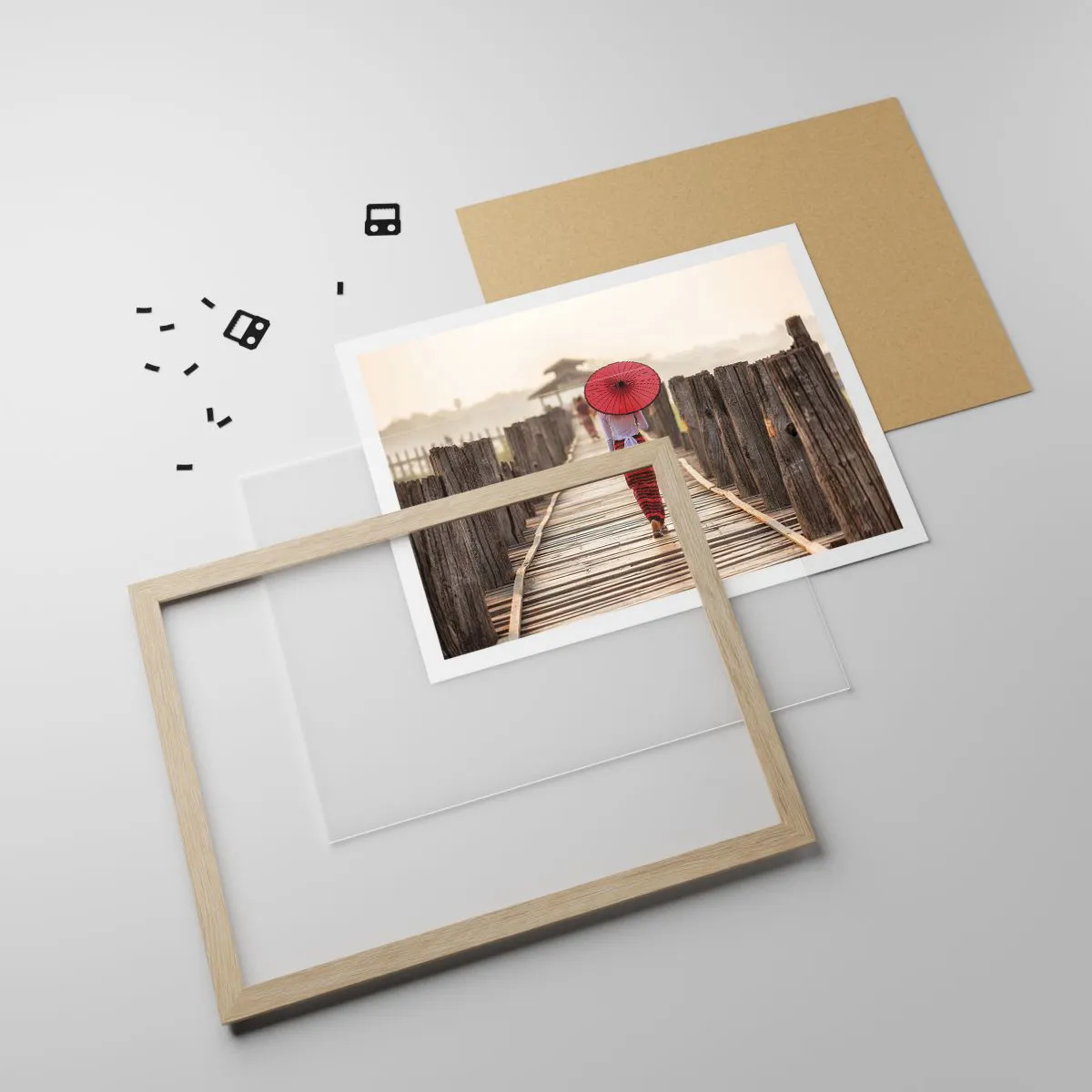 Affisch i ram av ljusek - På den gamla bron - 91x61 cm