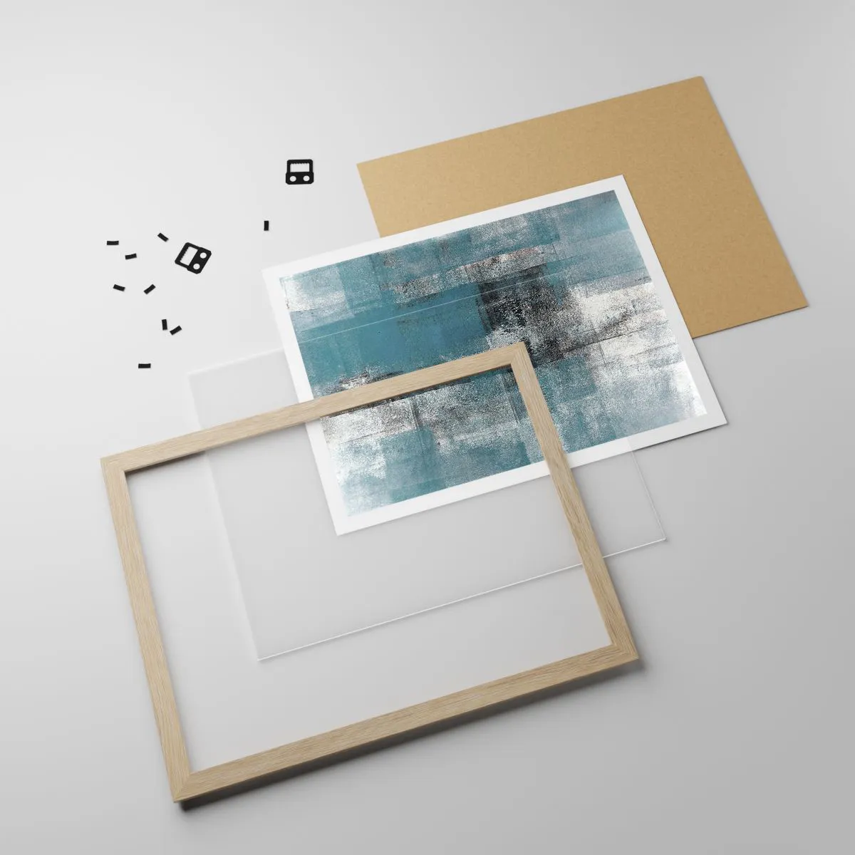 Poster in light oak frame - Water and Air - 40x30 cm