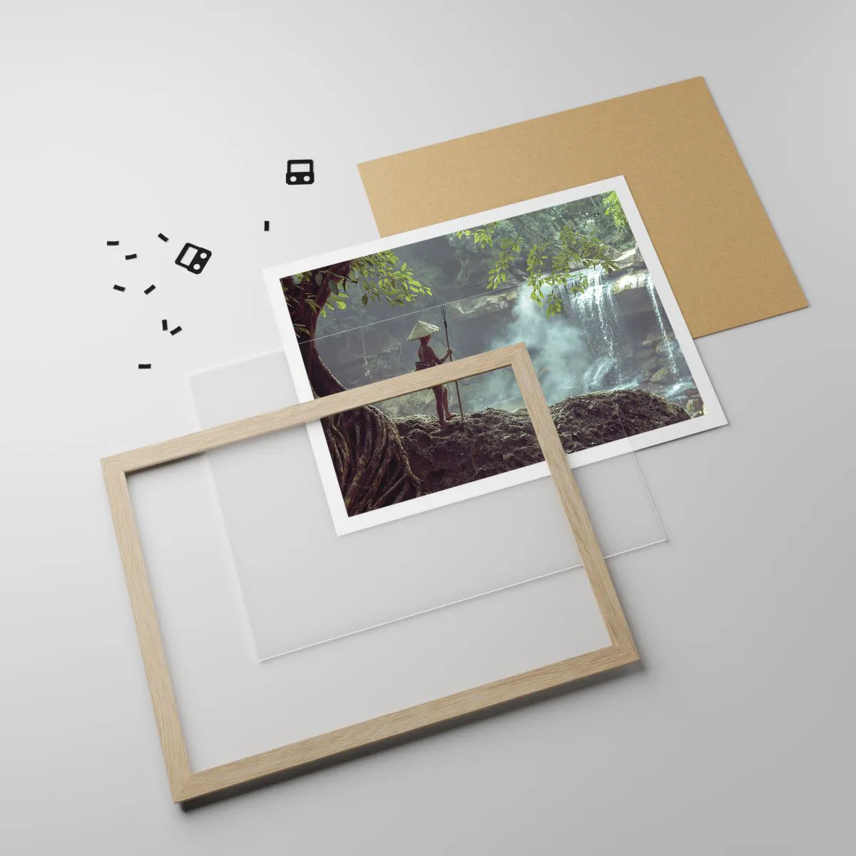 Poszter világos tölgy keretben - Barátságban a természettel - 91x61 cm