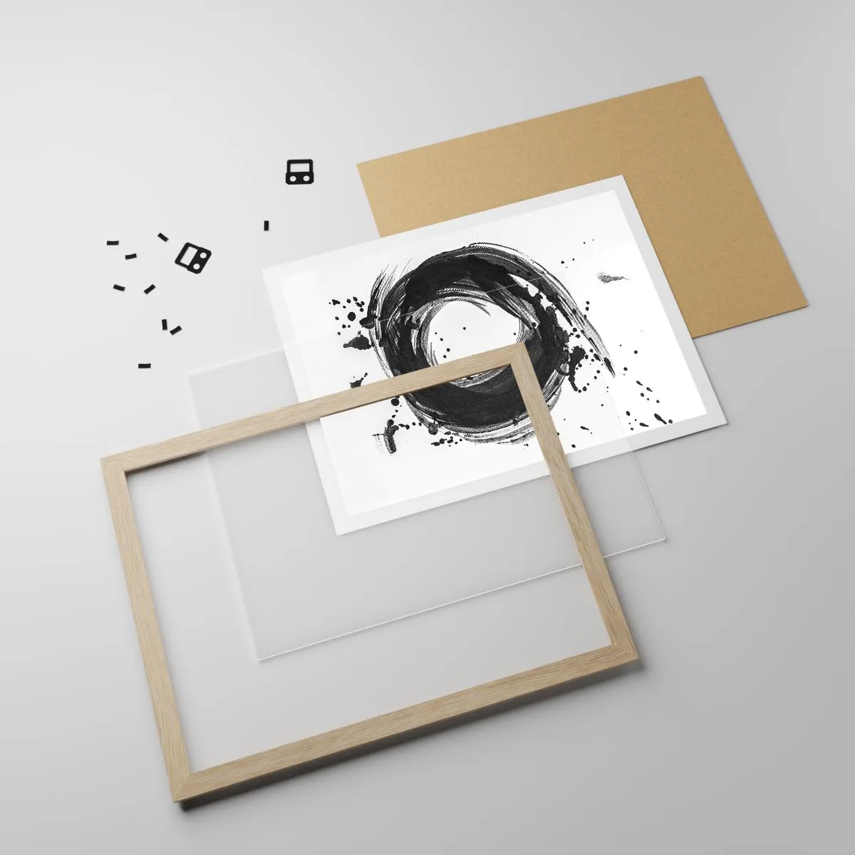 Affiche dans un chêne clair - Poster - Le tourbillon de la création - 40x30 cm