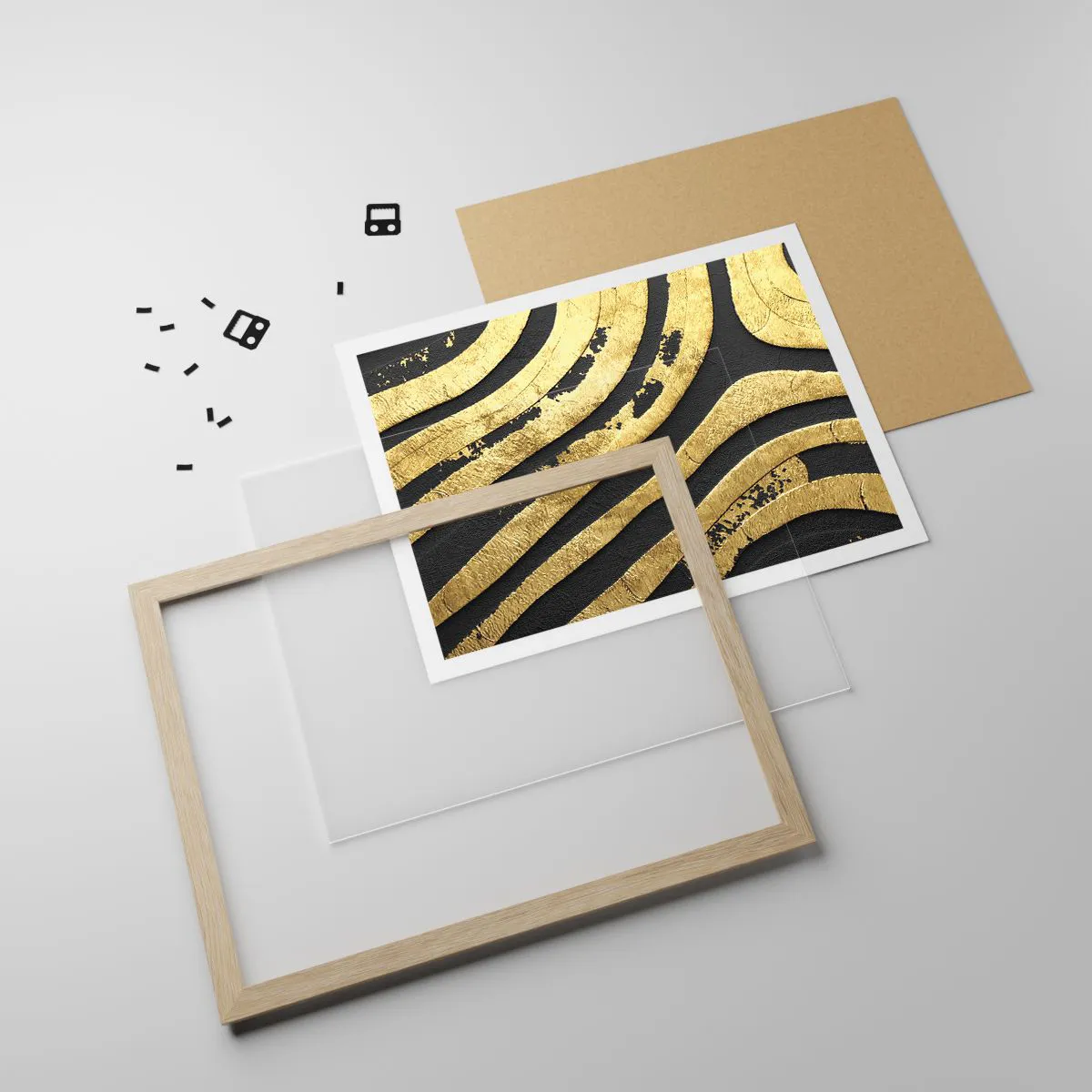 Plagát v ráme zo svetlého duba - Všetko plynie - 100x70 cm