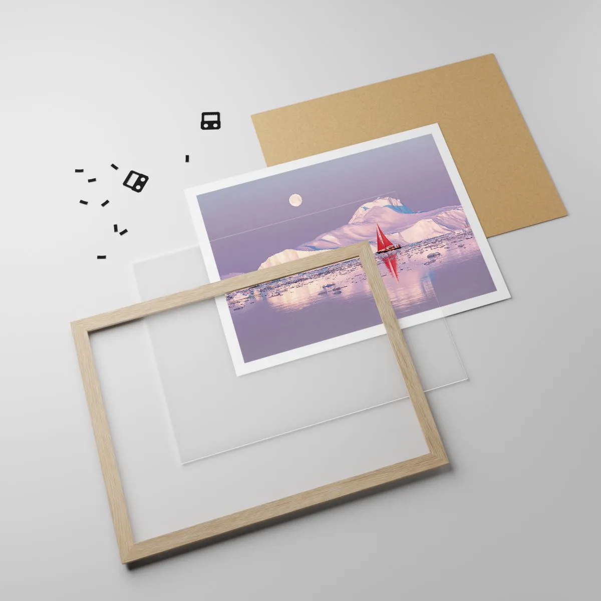 Plakat w ramie jasny dąb - Żar żagla, chłód lodu - 50x40 cm