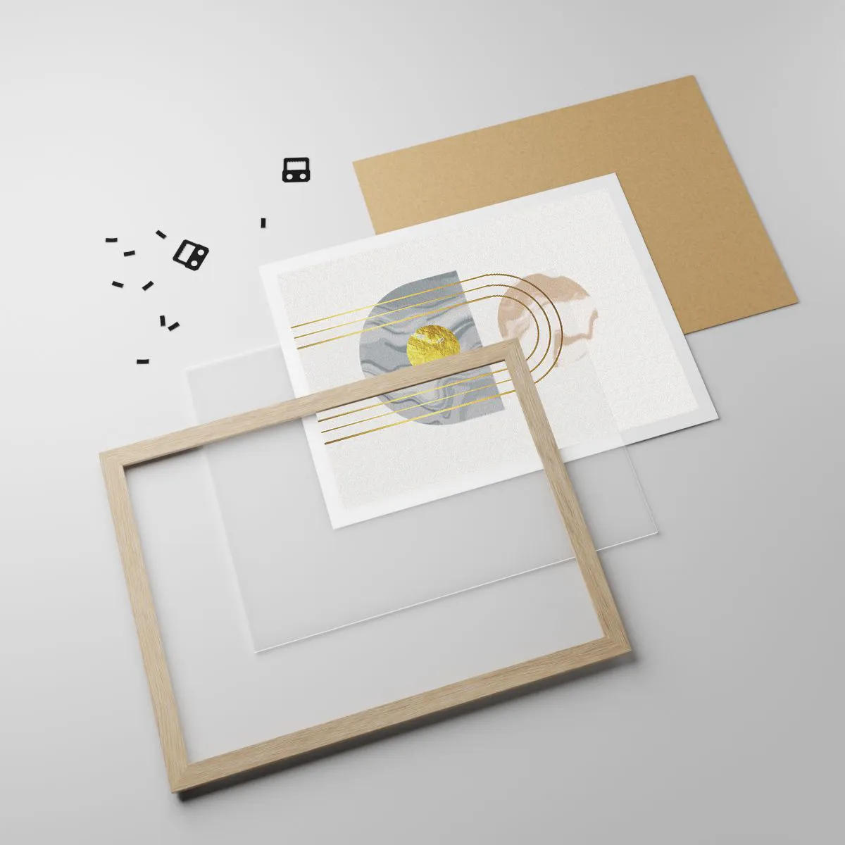 Affiche dans un chêne clair - Poster - Clareté et brillance - 70x50 cm